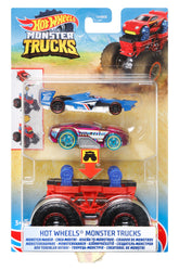 HOT WHEELS MONSTER TRUCK CU MASINUTE ROZ SI ALBASTRU